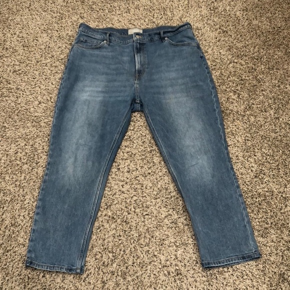 Everlane The Original Cheeky Jeans Size 33 Crop Length Medium Blue High Rise - Picture 2 of 9